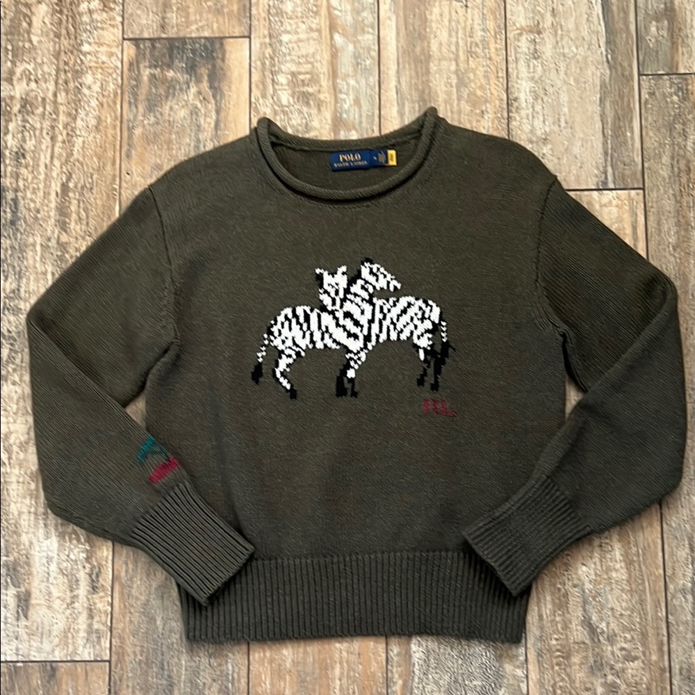 Polo Ralph Lauren Green Zebra Sweater